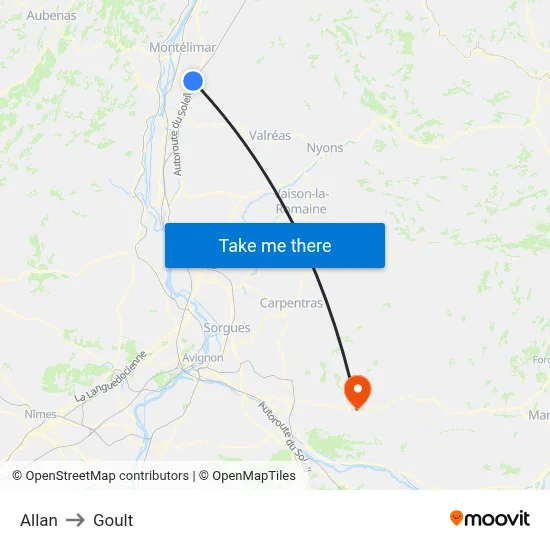 Allan to Goult map