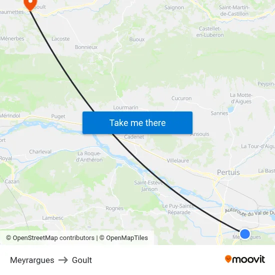 Meyrargues to Goult map