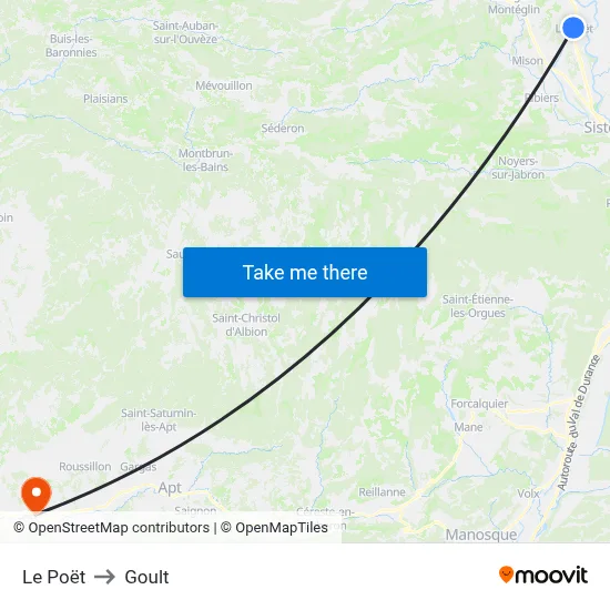 Le Poët to Goult map