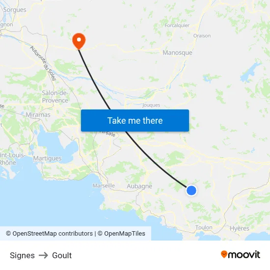 Signes to Goult map