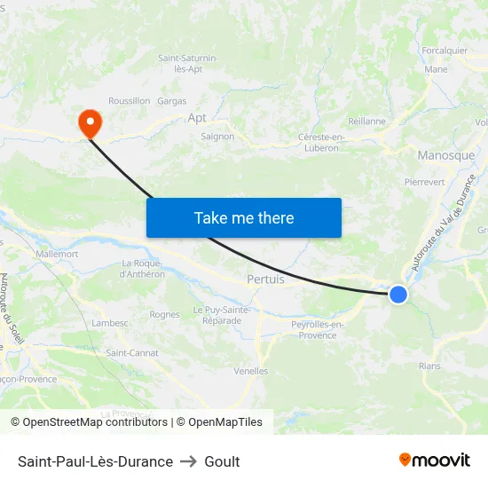 Saint-Paul-Lès-Durance to Goult map