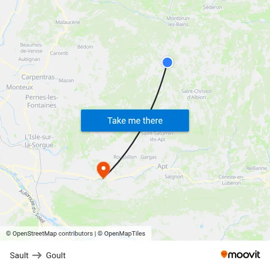 Sault to Goult map