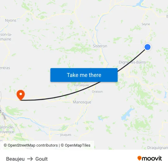 Beaujeu to Goult map