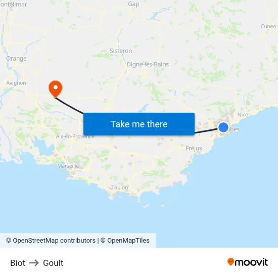 Biot to Goult map