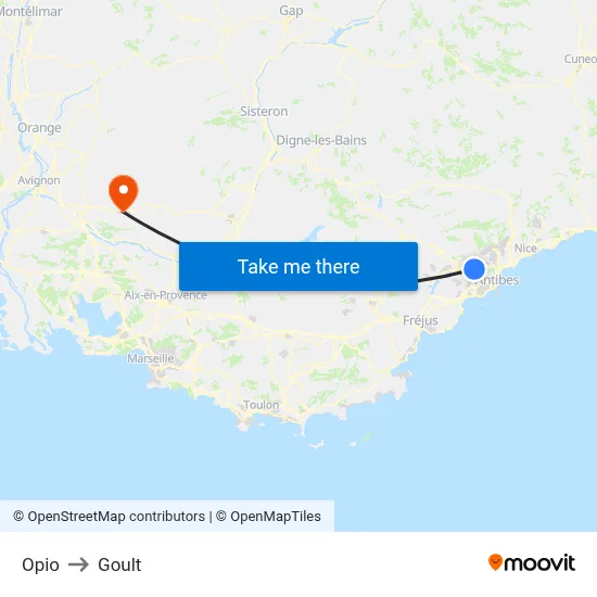 Opio to Goult map