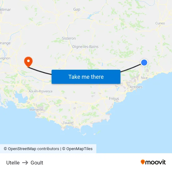Utelle to Goult map