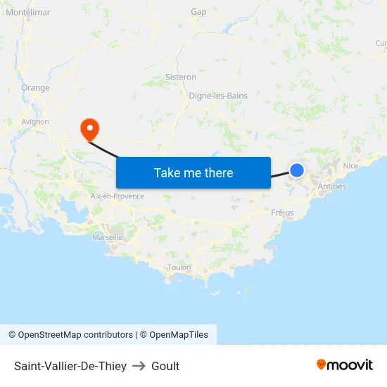 Saint-Vallier-De-Thiey to Goult map