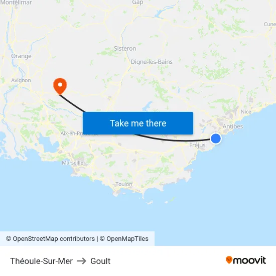 Théoule-Sur-Mer to Goult map