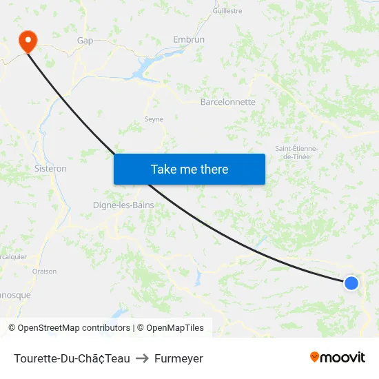 Tourette-Du-Chã¢Teau to Furmeyer map