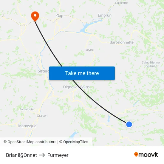 Brianã§Onnet to Furmeyer map