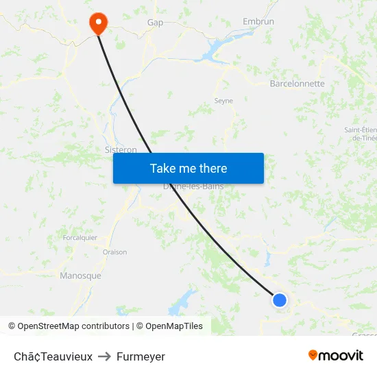Chã¢Teauvieux to Furmeyer map