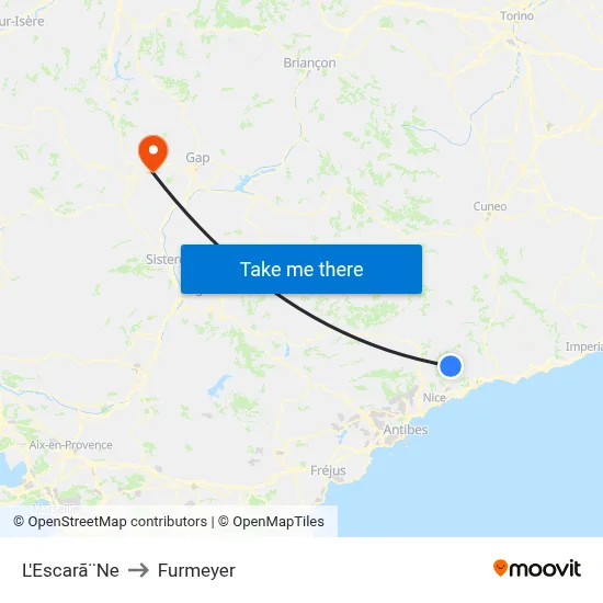 L'Escarã¨Ne to Furmeyer map