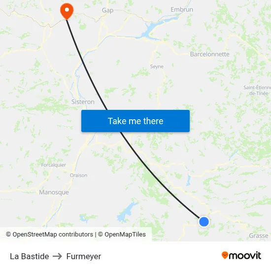 La Bastide to Furmeyer map