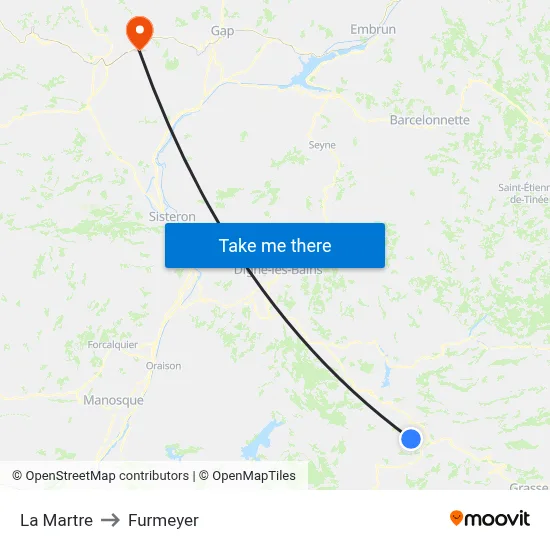 La Martre to Furmeyer map