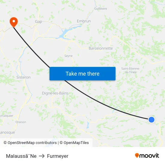 Malaussã¨Ne to Furmeyer map