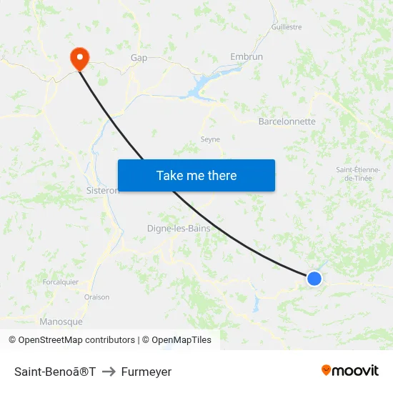 Saint-Benoã®T to Furmeyer map