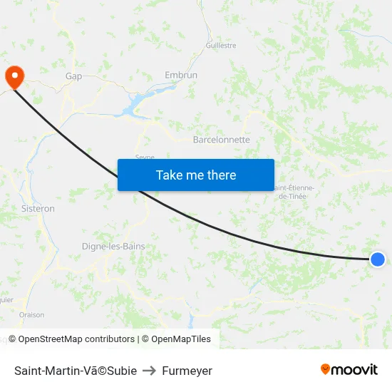 Saint-Martin-Vã©Subie to Furmeyer map
