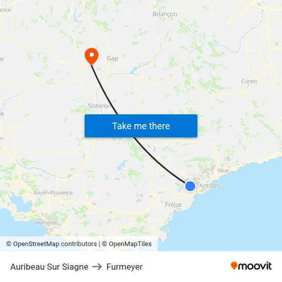 Auribeau Sur Siagne to Furmeyer map