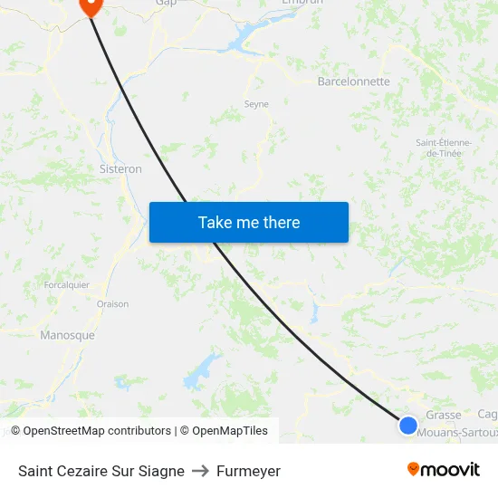 Saint Cezaire Sur Siagne to Furmeyer map