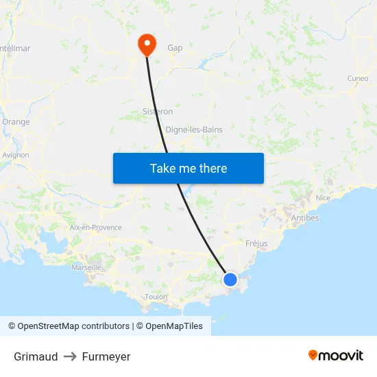 Grimaud to Furmeyer map