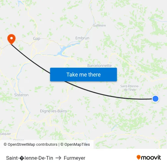 Saint-�Ienne-De-Tin to Furmeyer map