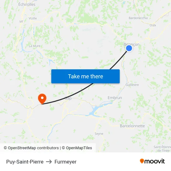 Puy-Saint-Pierre to Furmeyer map