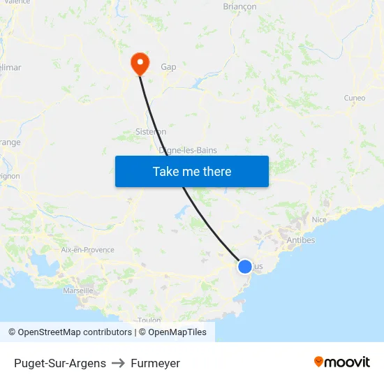 Puget-Sur-Argens to Furmeyer map
