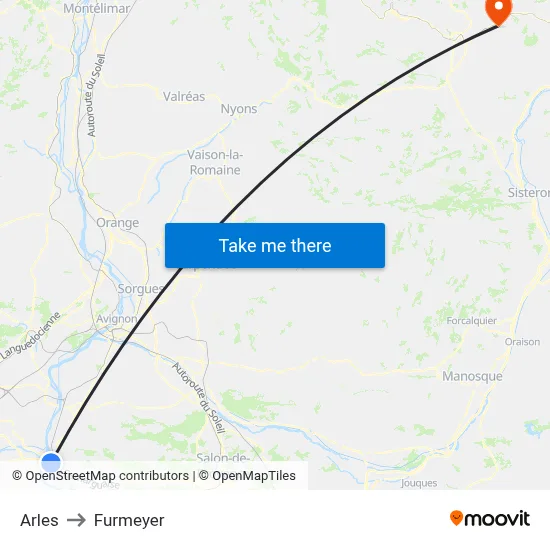 Arles to Furmeyer map