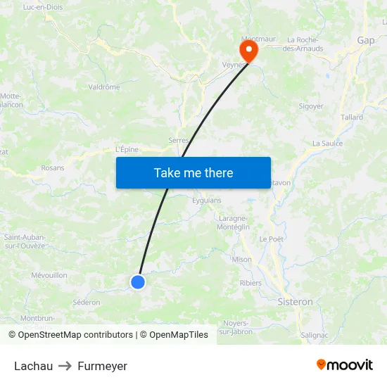 Lachau to Furmeyer map