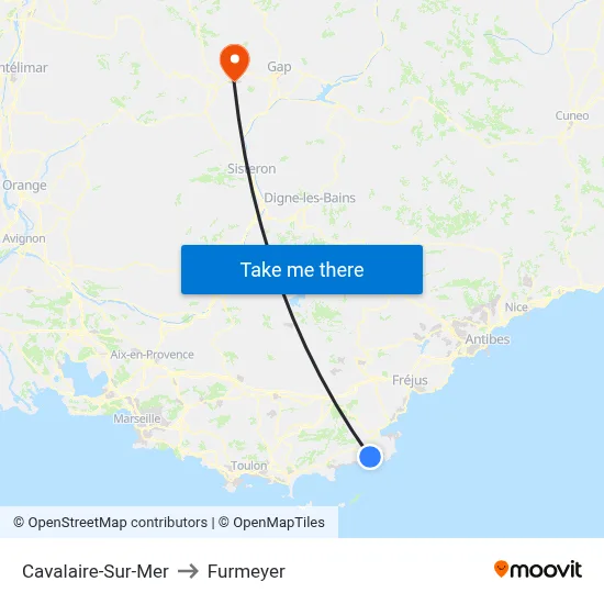 Cavalaire-Sur-Mer to Furmeyer map