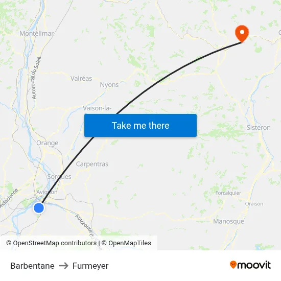 Barbentane to Furmeyer map