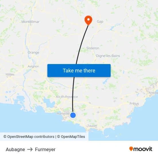 Aubagne to Furmeyer map