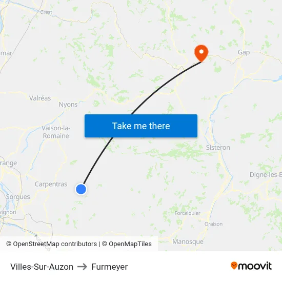 Villes-Sur-Auzon to Furmeyer map