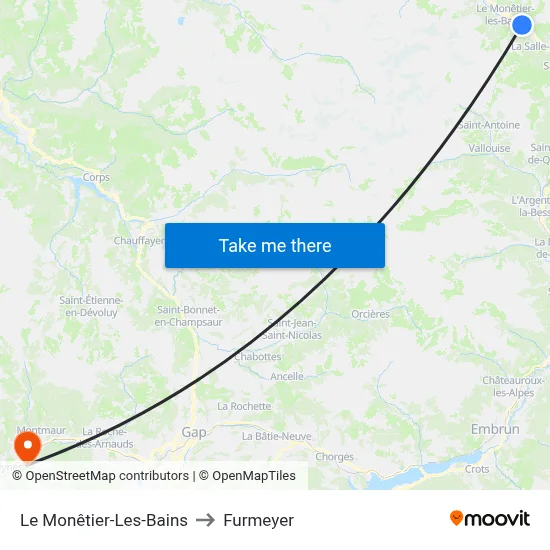 Le Monêtier-Les-Bains to Furmeyer map