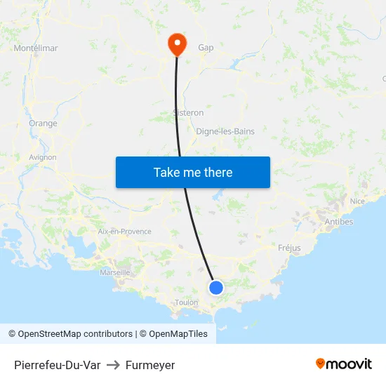 Pierrefeu-Du-Var to Furmeyer map