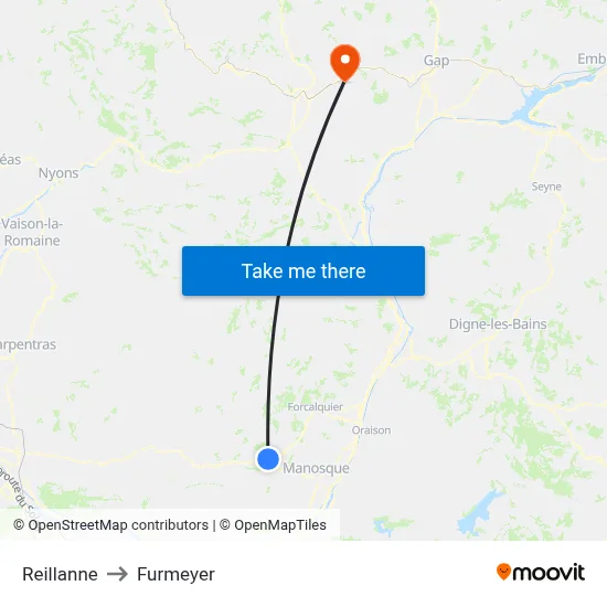 Reillanne to Furmeyer map