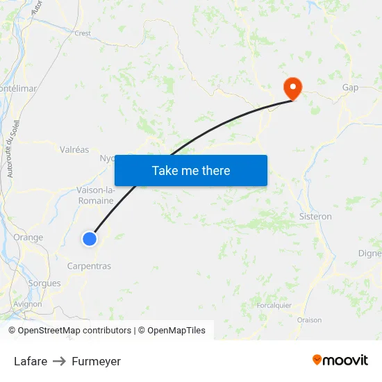 Lafare to Furmeyer map
