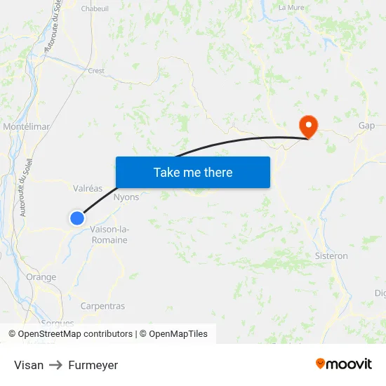 Visan to Furmeyer map