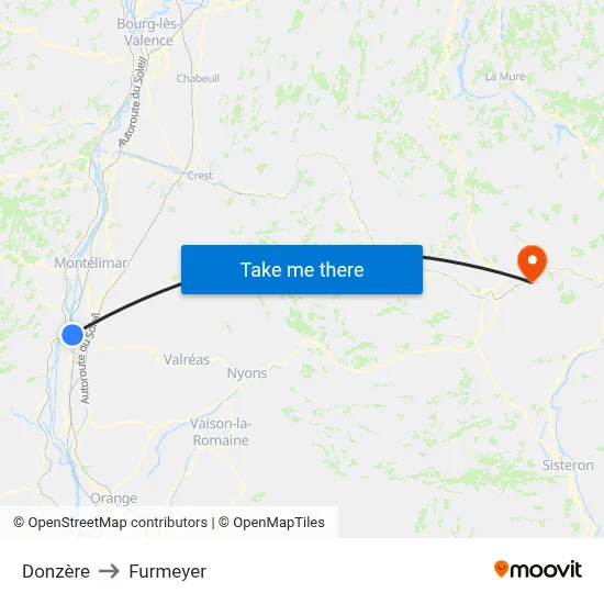 Donzère to Furmeyer map