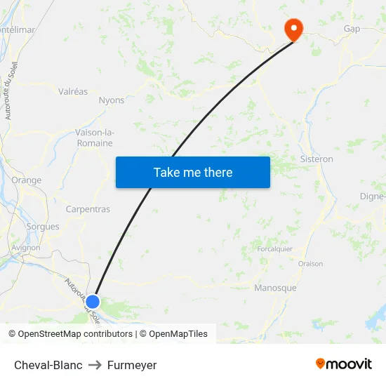 Cheval-Blanc to Furmeyer map