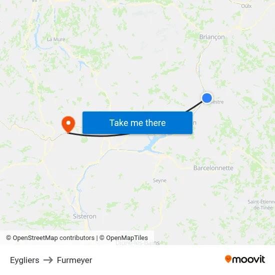 Eygliers to Furmeyer map