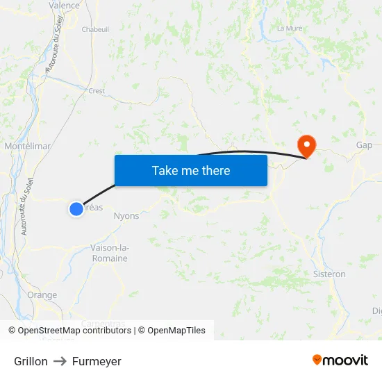 Grillon to Furmeyer map