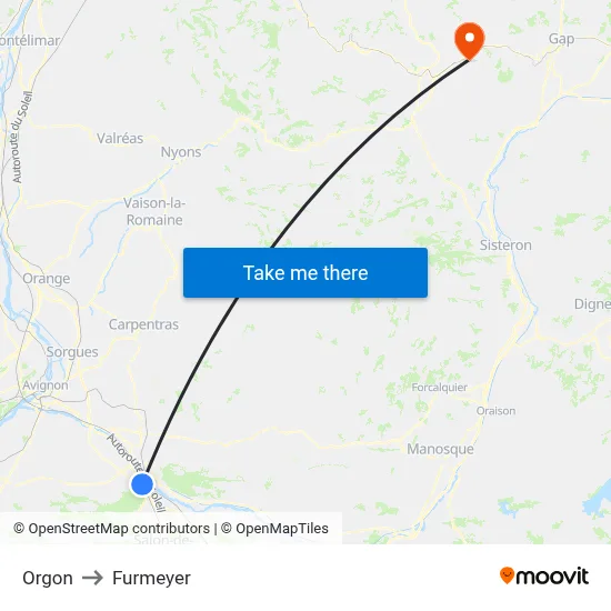 Orgon to Furmeyer map