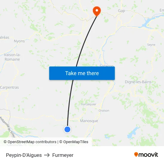 Peypin-D'Aigues to Furmeyer map
