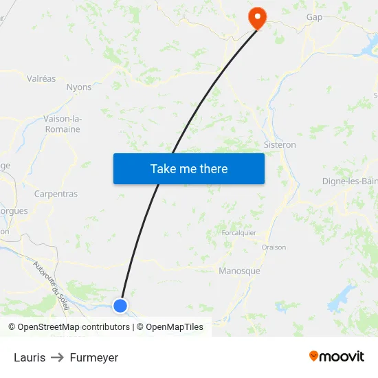 Lauris to Furmeyer map