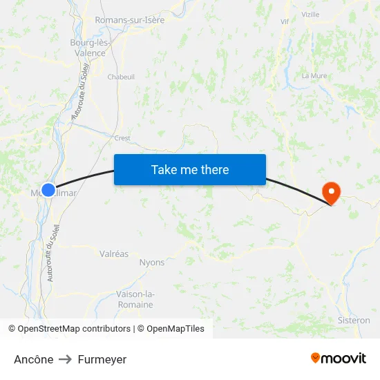 Ancône to Furmeyer map