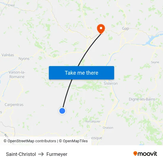 Saint-Christol to Furmeyer map