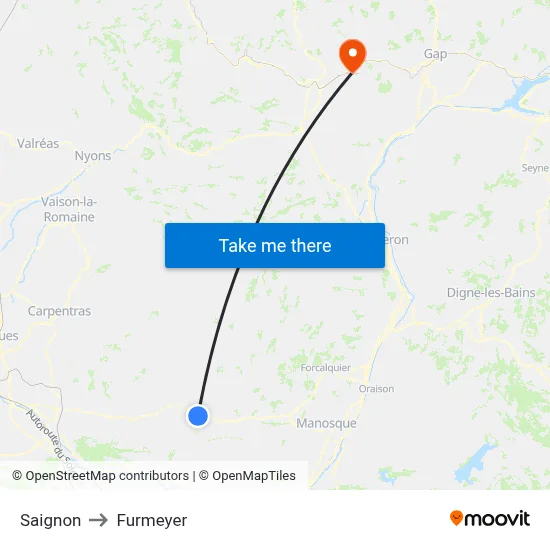 Saignon to Furmeyer map