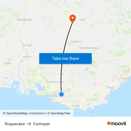 Roquevaire to Furmeyer map
