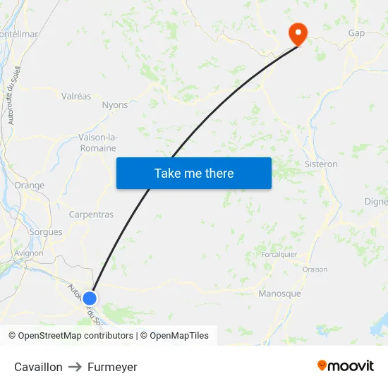 Cavaillon to Furmeyer map